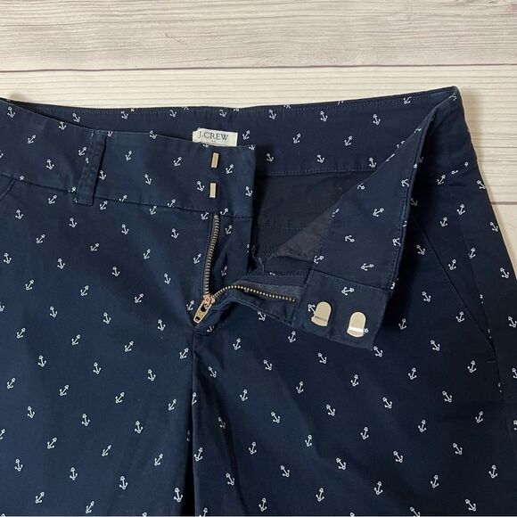 SALE!! J. Crew Navy Anchor Print Shorts Size 2 Nautical Preppy - Picture 3 of 8